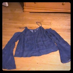 Off the shoulder denim blouse